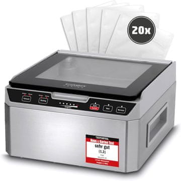 CASO Caso VacuChef 40 Komorni vakuumski aparat, nerjaveče jeklo, 70 L/min