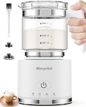 slomart Morpilot - 4-v-1 električni aparat za penjenje mleka, steklen, 500ml