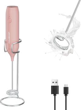 slomart HAUSHOF Prenosni penilnik mleka, USB, Edelstahl, Stojalo