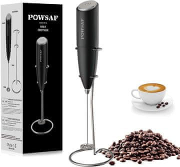 slomart POWSAF Električni penilnik mleka s stojalom, USB, 13000 U/min