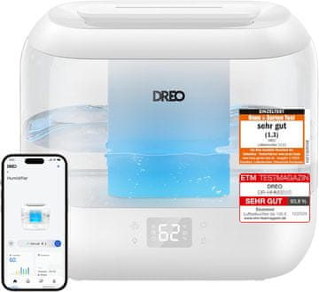 Smart DREO Smart vlažilnik zraka za spalnico, 4L zgornje polnjenje, aroma razpršilnik