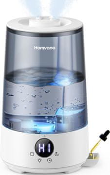 slomart Homvana 3.6L vlažilnik zraka za spalnico, Top-Fill, 360 hladna megla, siv