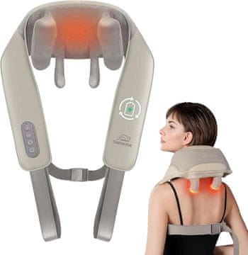 slomart Snailax akumulatorski Shiatsu masažer za vrat s toploto