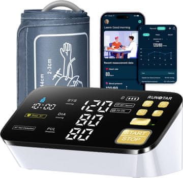 Smart RunStar Smart AFib merilnik krvnega tlaka z aplikacijo, 2 uporabnika, 22-42cm