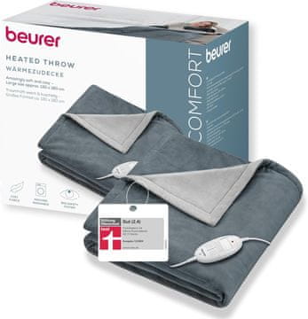 Beurer Beurer HD 75 Dark Grey grelna odeja, 6 stopenj toplote, pralna
