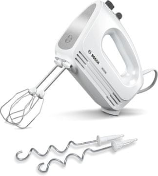 Bosch Ročni mešalnik Bosch, 400W, 4 stopnje + turbo, nerjavno jeklo, tih in lahek