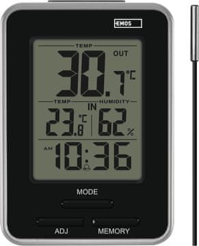 Emos EMOS Digitalni termometer z zunanjim senzorjem, notranji/zunanj