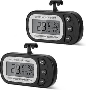slomart AiQlnu 2x Digitalni termometer za hladilnik/kuhinjo, magnetni