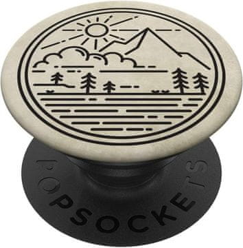 Line PopSockets PopGrip s motivom "Line Drawing Mountain Scene"