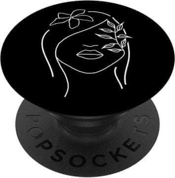 Line PopSockets držalo za mobitel/tablico: Ženska silhueta, abstraktna linijska umetnost