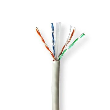 Nedis Zvitek omrežnega kabla | CAT6 | Trdna | U/UTP | Bare Copper | 100,0 m | Notranji | Okrogla | LSZH | Siva | Darilna škatla
