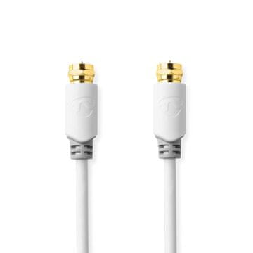 Nedis Satelitski in antenski kabel | F Moški | F Moški | Pozlačeno | 75 ohmov | Zaščita z eno lupino | 5,00 m | Okrogla | PVC | Bela | Karton z okencem