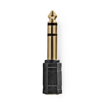 Nedis Stereo avdio adapter 6 35 mm Hane 3 5 mm Hona Zlata plošča Rak ABS Antracit 1 kos Zaklepanje