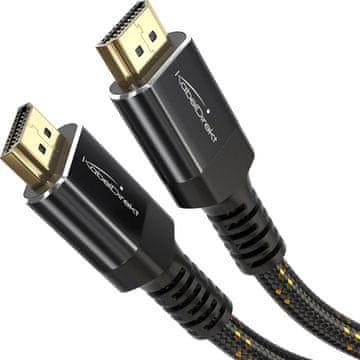 slomart KabelDirekt 8K HDMI 2.1b kabel, 2m, kovinski, pleten