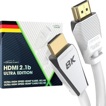slomart KabelDirekt 8K HDMI 2.1b kabel, 2m, Ultra Edition, bel