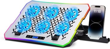 NK NK Prenosni gaming hladilnik 17" s 6 RGB ventilatorji in nastavljivimi hitrostmi