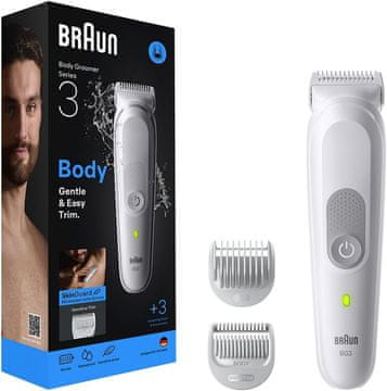 BRAUN Braun Series 3 Trimer za telo BG3530, s tehnologijo SkinGuard, 80 min delovanja