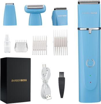 slomart BARBERBOSS All-in-One trimer za brado, lase in moške, komplet za nego, vodoodporen