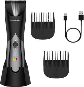 slomart BarberBoss vodoodporen intimni trimer za moške, nastavljiva dolžina