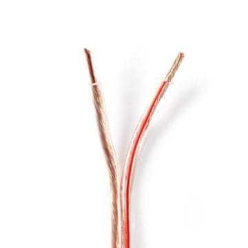 Nedis Högtalar kabel | 2x 4,00 mm² | Koppar | 15,0 m | Okrogla | PVC | Transparentno | Kolut