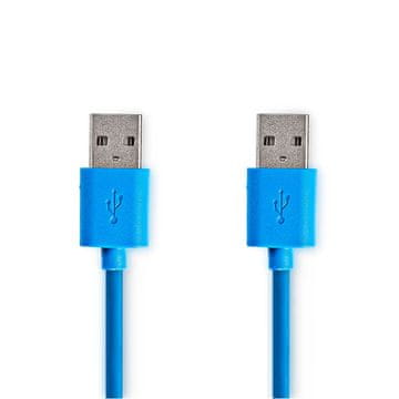 Nedis USB kabel | USB 3.2 Gen 1 | USB-A moški | USB-A moški | 5 Gbps | Ponikljano | 2,00 m | Okrogla | PVC | Modra | ovojnica