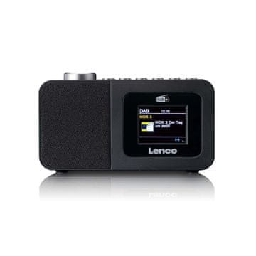 LENCO DAB+/FM radijska budilka z barvnim zaslonom, izklopnim časovnikom in funkcijo dvojnega alarma Črna