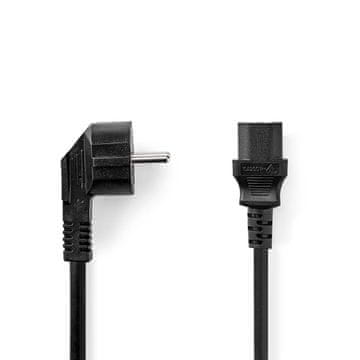 Nedis Napajalni kabel Vtič z ozemljitvenim kontaktom moški IEC 320 C13 Pod kotom Naravnost Ponikljano 10 0 m Okrogla PVC Črna Oznaka