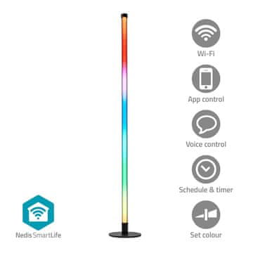Nedis SmartLife Mood Light Wi Fi Cev 180 lm RGBIC topla do hladna bela 2700 6500 K 10 W Kovina Silikon 1 kos