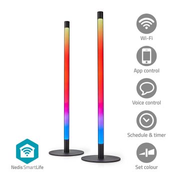 Nedis SmartLife Mood Light Wi Fi Cev 600 lm RGBIC topla do hladna bela 2700 6500 K 36 W Kovina 2 kos