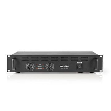 Nedis PA ojačevalnik RMS izhodna moč 2x 100 W 8 Ohm 2x 150 W 4 Ohm 2 kanala 2U 19 za namestitev v stojalo Kovina Črna