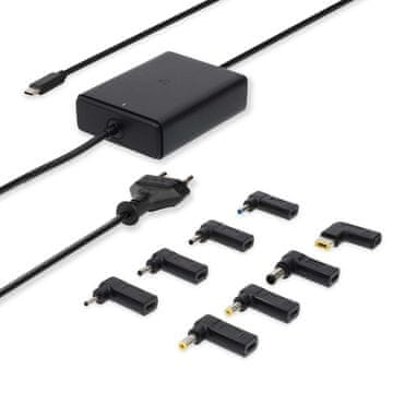 Nedis Adapter za prenosni računalnik GaN 100 W 5 9 12 15 20 V DC 3 0 5 0 A Uporablja se za prenosni računalnik pametni telefon tablični računalnik Euro Type C CEE 7 16