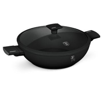 Berlingerhaus WOK ponev s titanovo površino in pokrovom BH-8182 30 cm Matte Black Collection