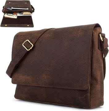 Oxford LEABAGS Oxford torba za prenosnik iz pravega usnja 15" - moška/ženska aktovka, rjava