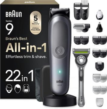 BRAUN Braun Multigroom Series 9 Trimer za Moške, 22v1, Siva