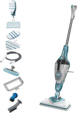 Black+Decker BLACK+DECKER BHSM166DSM-QS: 2-v-1 parni mop z ročnim čistilnikom in 11 nastavki