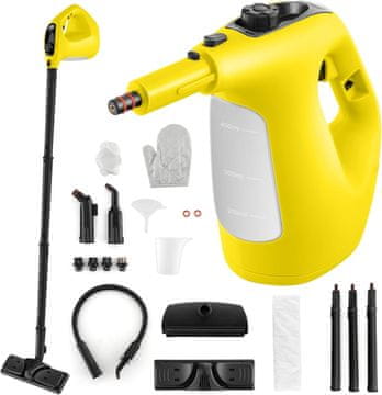 slomart FANTASK 1500W ročni parni čistilnik, rumena