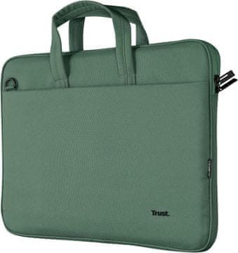 slomart Trust Bologna torba za prenosnik do 16" - vitka, zelena, s pasom