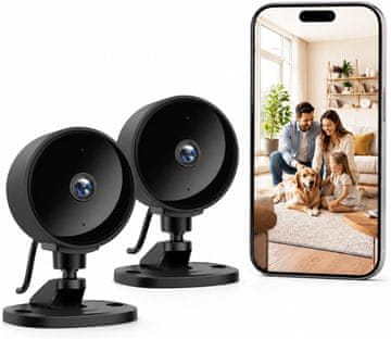 slomart WOLFANG notranja mini Wi-Fi kamera, 1080P, nočni vid, zaznavanje gibanja