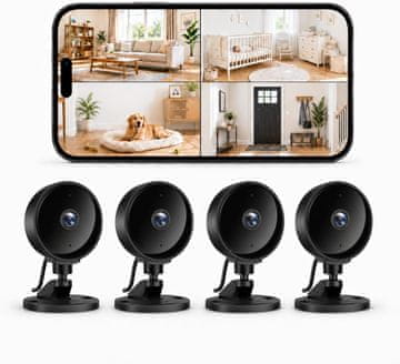 slomart WOLFANG notranja mini Wi-Fi kamera, 1080P, nočni vid, zaznavanje gibanja
