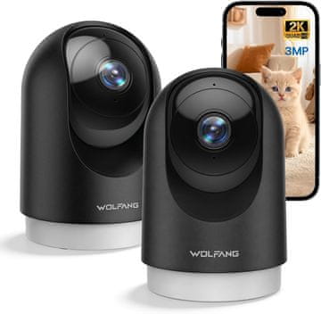slomart WOLFANG notranja 2K nadzorna kamera, 360 PTZ, WiFi, sledenje, nočni vid, dvosmerna komunikacija