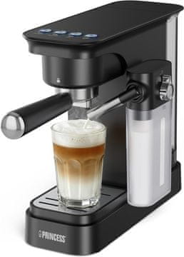 Princess Princess espresso aparat z mlečnim rezervoarjem, 20 bar, 0.8L rezervoar