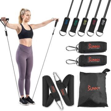 Sunny Sunny Health & Fitness Premium set trakov, z vratnim sidrom in ročaji