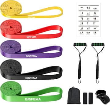 slomart GRIFEMA GA5007 set trakov za vadbo, 5 stopenj, z ročaji