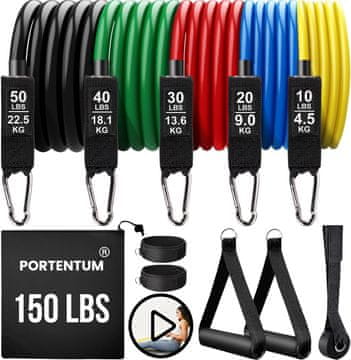 slomart PORTENTUM uporni trakovi za jogo, kalisteniko, crossfit (set)