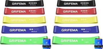 slomart GRIFEMA 5-delni set fitnes trakov s torbico (2 kompleta)