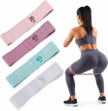 slomart Cozary 4-delni set tekstilnih fitnes trakov - nedrseči