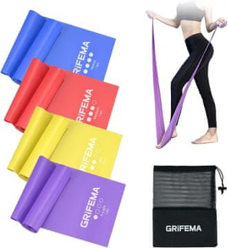 slomart GRIFEMA set 4 fitnes trakov (1.8M) - 4 stopnje odpornosti