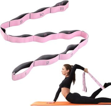 Yoga AiQInu joga trak za raztezanje z 11 zankami - visoko elastičen