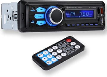 slomart Avtoradio Altaudia 1-DIN, 4x45W, Bluetooth 5.0, USB, AUX, 7 barv