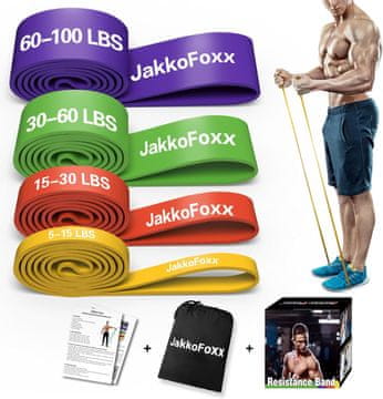 slomart Fitness trakovi 4 kosov, trenirajte kjerkoli z elastičnimi trakovi za krepitev in fizioterapijo